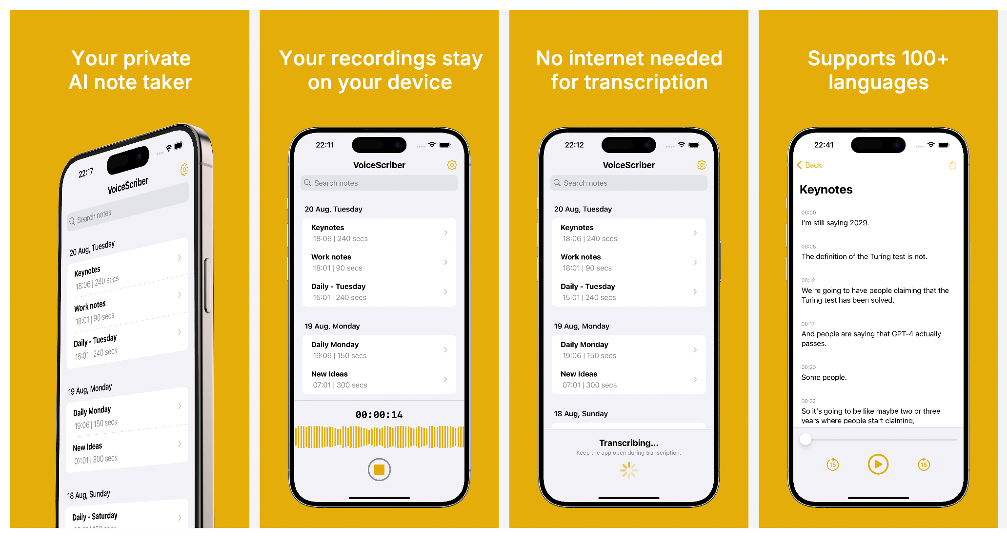 VoiceScriber - Your Private AI Note Taker